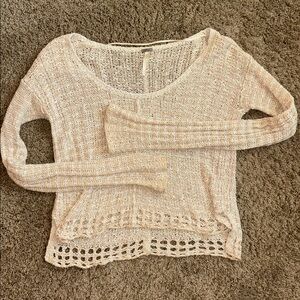 Vintage Free People Cream Crotchet Top